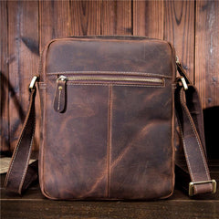 Men Leather Small Messenger Bag Cool Vintage Shoulder Bag for men - iwalletsmen