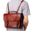 Men's Leather Convertible Messenger Bag Backpack Stachel Bag For Men