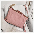 Canvas Womens Mens Pink Leather Large Messenger Bag Courier Bag Green Postman Bag for Men Women - iwalletsmen