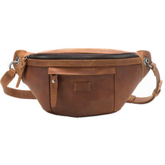 Mens Leather Fanny Pack Waist Bags Mens Hip Pack Bum Bag For Men