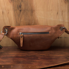 Mens Leather Fanny Pack Waist Bags Mens Hip Pack Bum Bag For Men