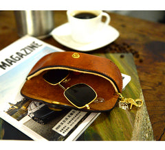 Mens Leather Glasses Case Glasses Box Handmade Glasses Holder Sunglasses Case for Men