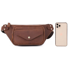 Mens Leather Hip Pack Fanny Pack Belt Bag Bumbag Waist Bags For Men