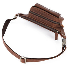 Mens Leather Hip Pack Fanny Pack Belt Bag Bumbag Waist Bags For Men