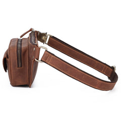 Mens Leather Hip Pack Fanny Pack Belt Bag Bumbag Waist Bags For Men