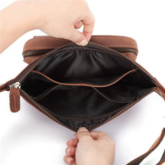 Mens Leather Hip Pack Fanny Pack Belt Bag Bumbag Waist Bags For Men
