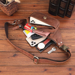 Mens Leather Hip Pack Fanny Pack Belt Bag Bumbag Waist Bags For Men