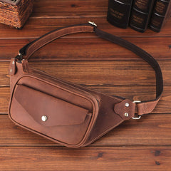 Mens Leather Hip Pack Fanny Pack Belt Bag Bumbag Waist Bags For Men