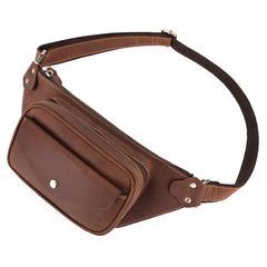 Mens Leather Hip Pack Fanny Pack Belt Bag Bumbag Waist Bags For Men