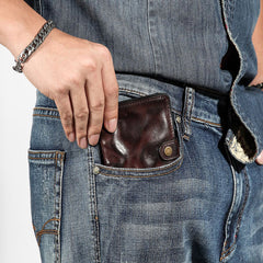 Mens Slim Wallet billfold Leather Bifold Wallet Men Small Thin Wallet for Men