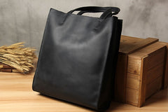 Mens Coffee Black Tote Bag Leather Vintage Cool Handbag Shoulder Bag for Men