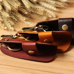 Mens Cool Key Holders Handmade Leather Car Key Card Holder Car Key Case for Men