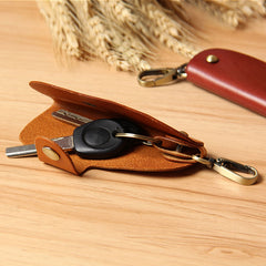 Mens Cool Key Holders Handmade Leather Car Key Card Holder Car Key Case for Men