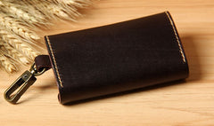 Mens Cool Key Wallet Handmade Leather Car Key Card Holder Car Key Case for Men