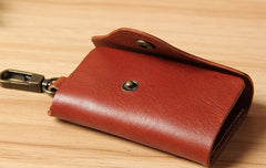 Mens Cool Key Wallet Handmade Leather Car Key Card Holder Car Key Case for Men