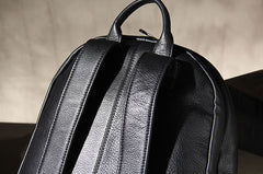 Mens Cool Leather Backpack Black Travel Bag School Bag for Men