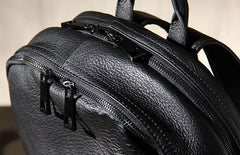 Mens Cool Leather Backpack Black Travel Bag School Bag for Men