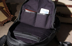 Mens Cool Leather Backpack Black Travel Bag School Bag for Men