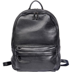 Mens Cool Leather Backpack Black Travel Bag School Bag for Men