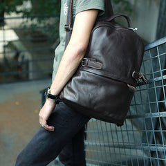 Mens Leather Backpack Cool Travel Backpacks Laptop Backpack for men - iwalletsmen