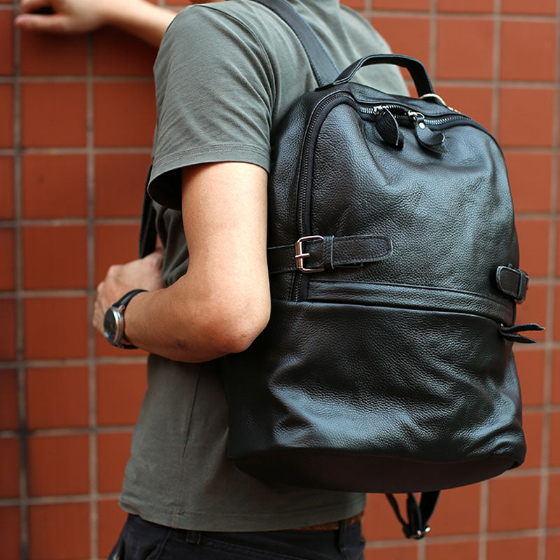 Mens Leather Backpack Cool Travel Backpacks Laptop Backpack for men - iwalletsmen
