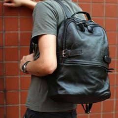 Mens Leather Backpack Cool Travel Backpacks Laptop Backpack for men - iwalletsmen