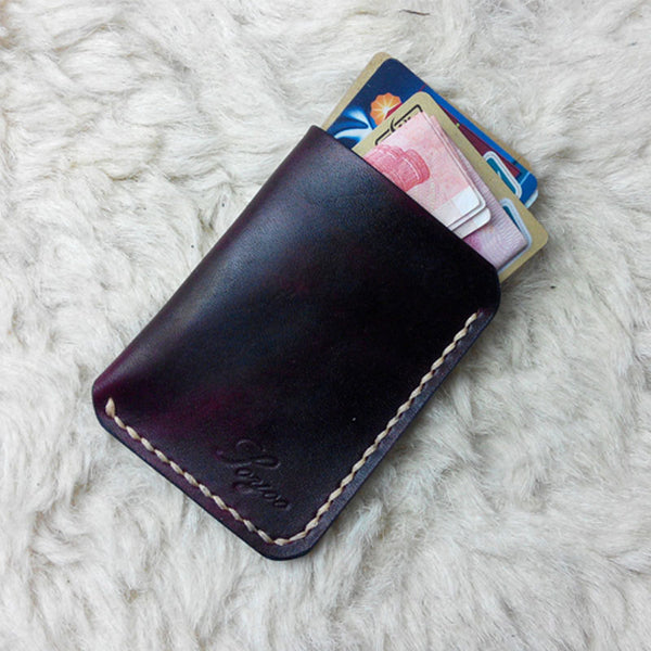 Mens Leather Slim Front Pocket Wallets Leather Cards Wallet for Men - iwalletsmen