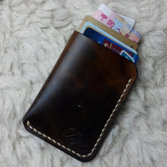 Mens Leather Slim Front Pocket Wallets Leather Cards Wallet for Men - iwalletsmen