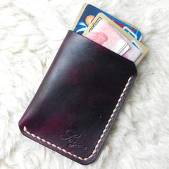 Mens Leather Slim Front Pocket Wallets Leather Cards Wallet for Men - iwalletsmen