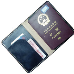 Mens Leather Slim Passport Wallets Leather Small Travel Wallet for Men - iwalletsmen