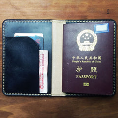 Mens Leather Slim Passport Wallets Leather Small Travel Wallet for Men - iwalletsmen
