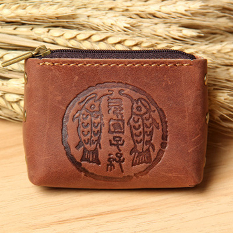 Mens Small CHange Wallet Pouch Leather With Key Card Holder Car Key Case for Men