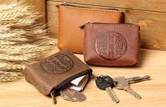 Mens Small CHange Wallet Pouch Leather With Key Card Holder Car Key Case for Men