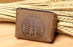Mens Small CHange Wallet Pouch Leather With Key Card Holder Car Key Case for Men