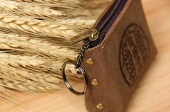 Mens Small CHange Wallet Pouch Leather With Key Card Holder Car Key Case for Men
