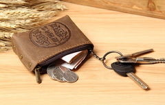 Mens Small CHange Wallet Pouch Leather With Key Card Holder Car Key Case for Men
