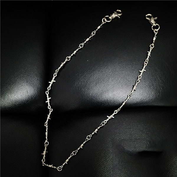 Badass Silver Mens Thorns Pants Chain Biker Wallet Chain Long Jeans Chain Jean Chains For Men - iwalletsmen