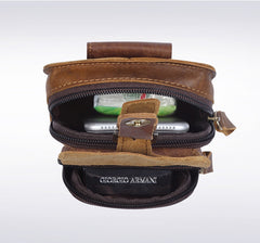 Inside of Leather Cell Phone Holster Leather Belt Pouch Belt Bag For Men - iwalletsmen