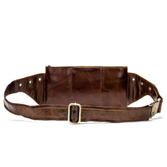 Vintage Brown Leather Men's Fanny Pack Waist Bag Brown Hip Pack Belt Bag For Men - iwalletsmen