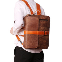 Cool Brown Leather Men's Messenger Bag Handbag Backpack Briefcase For Men - iwalletsmen