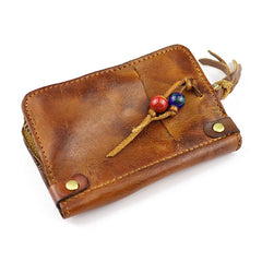 Vintage Leather Men's billfold Small Wallet Brown Key Wallet Card Wallet For Men - iwalletsmen