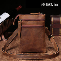 Vintage Leather Men's CELL PHONE HOLSTER Belt Pouch Waist Small Side Bag For Men - iwalletsmen