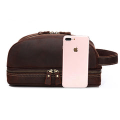 Cool Leather Mens Work Clutch Bag Wristlet Bag Clutch Handbag For Men - iwalletsmen