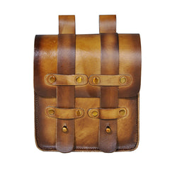 Medieval Viking Leather Belt Pouches With Belt Loop LARP Renaissance Waist Bag