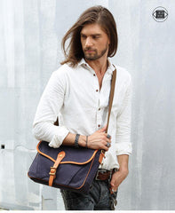 Casual Canvas Leather Mens Side Bag Side Bag Small Messenger Bags Casual Courier Bags for Men - iwalletsmen