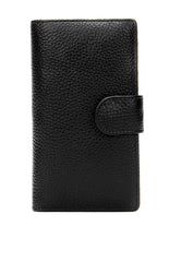 Black Leather Men's Wallet Trifold Long Wallet Multi Cards Long Wallet For Men - iwalletsmen