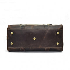 Casual Brown Leather Men's Overnight Bag Travel Bag Luggage Weekender Bag For Men - iwalletsmen