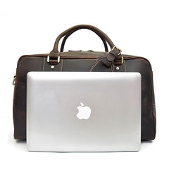 Casual Brown Leather Men's Overnight Bag Travel Bag Luggage Weekender Bag For Men - iwalletsmen