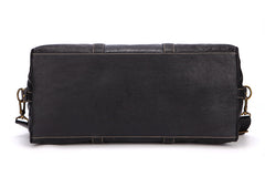 Fashion Black Leather Men's Weekender Bag Travel Bag Black Overnight Bag For Men - iwalletsmen