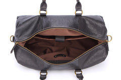 Fashion Black Leather Men's Weekender Bag Travel Bag Black Overnight Bag For Men - iwalletsmen